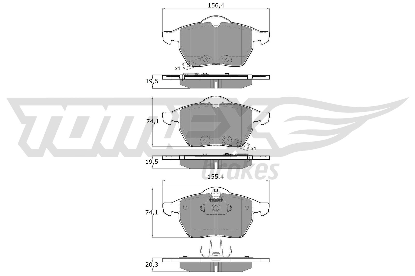 Sada brzdových platničiek kotúčovej brzdy TOMEX Brakes